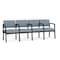 Lesro Lenox Steel 4 Seat Tandem Seating Metal Frame, Black, RS Rain Song Upholstery LS4103 - alternate 1